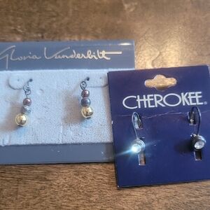 B 28 Gloria Vanderbilt Gold and Silver Earrings